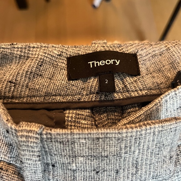 Theory straight leg wool blend tweed pants - Picture 2 of 5
